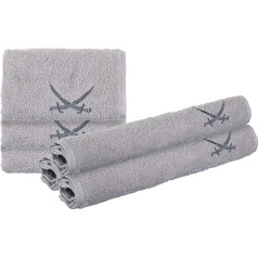Sansibar Flannels Набор из 6 полотенец для рук из 100% хлопка 30 x 30 см с вышитым логотипом сабли серебристый