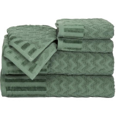 Набор полотенец Lavish Home Chevron из 100% хлопка 6 штук - зеленый