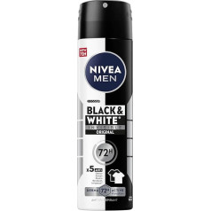 NIVEA MEN Invisible for Black & White Original Anti-Perspirant Deodorant Spray (150ml), аэрозольный спрей с 0% спирта, мужской антиперспирант Anti-Mark