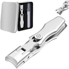 Lux German Grip Nail Clippers for Men Portable Ultra Sharp Nail Clippers German Professional Nail Clippers Extra Large Heavy Duty Nail Clippers for Seniors with Catch File (Silver)