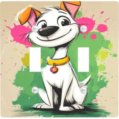 Накладные выключатели/розетки с милой мультяшной собакой, красочный животный дизайн для детских комнат, настенные пластины из термопласт