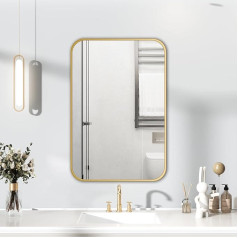 HIGHBATH Зеркало в золотой раме 50 x 70 см Большое настенное зеркало для ванной комнаты Прямоугольное настенное зеркало для ванной комнаты Подве