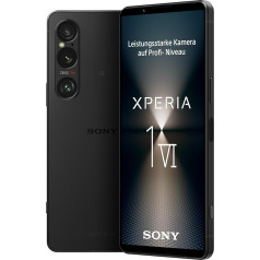 Sony Xperia 1 VI - 6,5 дюйма 19,5:9 FHD+ HDR OLED 120 Гц, тройной объектив с инновационным сенсором и ZEISS, 3,5 мм аудио, Android 14, IP65/68, Dual SIM, черный