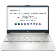 HP 1 15s-fq3215ng 15,6 дюйма 1920 x 1080 пикселей, Intel Celeron N4500, 4 ГБ, 128 ГБ SSD, Windows 11 Home в режиме S