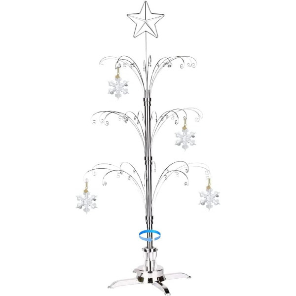 HOHIYA Металлический рождественский орнамент дисплей дерево вращающийся стенд 47