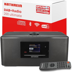 Kathrein DAB+ 200 Ultimate I Радио DAB Plus с CD-плеером I Цифровое радио DAB+ и FM интернет-радио I Радио WLAN с Bluetooth для потоковой передачи, Aux 3,5 мм I Радио с пульто