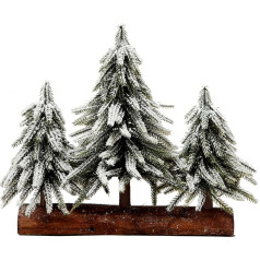 VGIA 3 маленькие рождественские елки с деревянной подставкой флокированный снег рождественское украшение украшение стола