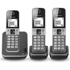 Panasonic KX-TGD313 - Телефон (DECT-телефон, беспроводная трубка, динамик, 50 входов, определитель номера, серый)