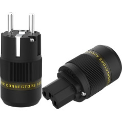 High-End вилка питания HiFi EU с родиевым покрытием, вилка Schuko, 16 A/250 В, вилка питания Hi-End (пара с родиевым покрытием)