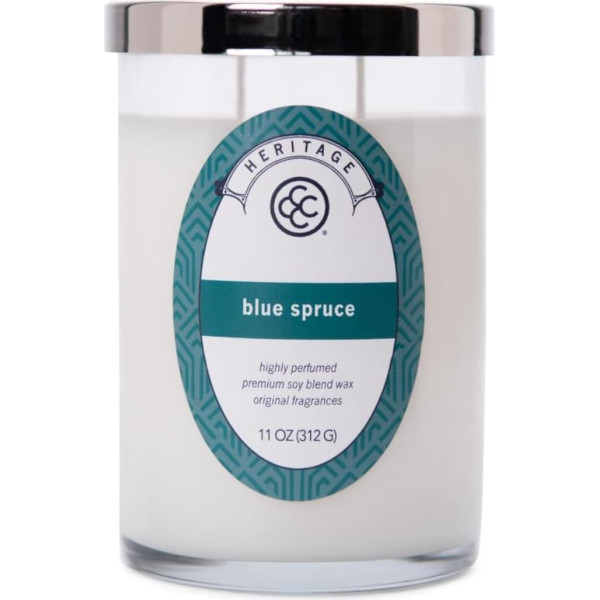 Colonial Candle Ароматическая свеча в стекле с крышкой, голубая ель, ароматическая свеча ель, свеча с несколькими фитилями, долгое время горения (80