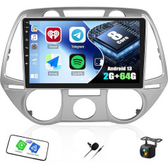 [8 ядра 2G + 64G] CAMECHO Android 13 Автомобильное радио для Hyundai i20 2008-2012 с навигацией Carplay Android автомобиль, радио 2 DIN 9-дюймовый экран с DSP RDS Bluetooth Mirror Link