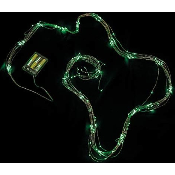 EUROCINSA 12 ленточных светильников с 240 светодиодами Static Green (без батареек) 2 м в упаковке 1, медь, один размер