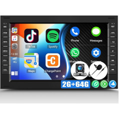 2+64G Android 13 Автомобильное радио для VW T5 Golf 4 Bora Polo MK5 Passat B5 Jetta Peugeot 307 с беспроводным Carplay Android автомобиля, 7-дюймовый сенсорный экран радио Bluetooth Wi