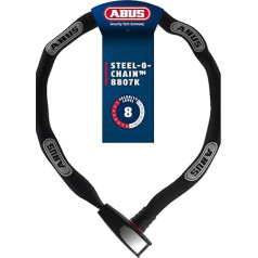 ABUS Steel-O-Chain 8807K - гибкий велосипедный замок из закаленной стали - уровень безопасности ABUS 8