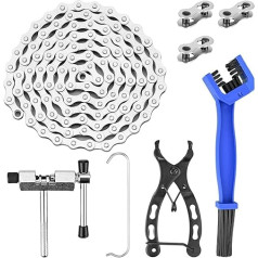 Велосипедная цепь 10 отделений Велосипедная цепь 116 звеньев со съемником цепи и отсеком для защиты от ржавчины Велосипедная цепь Инструмен