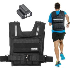 VEVOR Регулируемый утяжеленный жилет 15,85 кг с железными грузами, плечевыми накладками и светоотражающими полосами, жилеты для мужчин и женщи