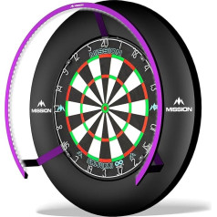 Mission Darts Torus 270 Dart Board LED Lighting System с легким доступом к области дартс для неограниченной игры, пескоструйная обработка черного, красного, синего