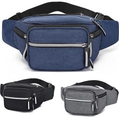 Сумка на пояс для мужчин и женщин, большая сумка на пояс с 6 карманами для прогулок с собакой, бега, походов, кемпинга, езды на велосипеде, син