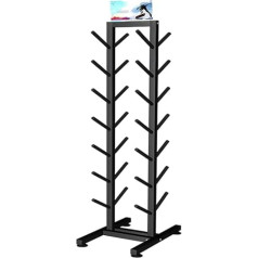 Прочная металлическая стойка для хранения лыж, органайзер для домашнего спортзала, отдельно стоящая стальная стойка для лыж на 7 пар, напол