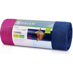Gaiam Нескользящее полотенце для коврика для йоги - быстросохнущее полотенце - отлично подходит для горячей йоги - из микрофибры и пригодно дл
