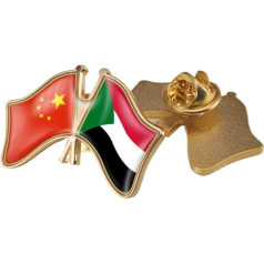 Булавка для лацкана с флагом дружбы Китая и Судана Геометрические патриотические значки Искусство Новинка Брошь Карты Булавка Творческий