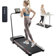 VEVOR Walking Pad Treadmill Under Desk Treadmill for Working, Folding Treadmill with 120 kg Load Capacity, Portable 2 in 1 Pad with 2.5 HP, Handle Bar, Remote Control LED Indicator 1-12 km/h