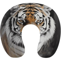 TKJMCSW Tiger Travel Pillow Memory Foam Neck Pillow Aeroplane Pillow for Sleeping U-Shaped Neck Pillow for Neck and Headrest