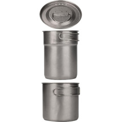 Набор из 2 кастрюль из нержавеющей стали для приготовления пищи на открытом воздухе, складная ручка, легкие портативные кухонные инструмен