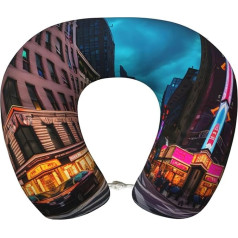 WYCZHY Streets Of New York City Airplane Travel Pillow Gift For Neck Pillow Memory Foam Travel Pillow For Offices And Cars
