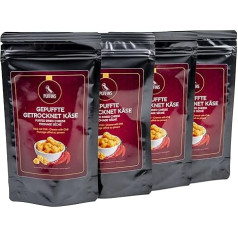 PUFFINS - Хрустящая сырная кето-закуска - сыр Гауда - 100% сыр - без сахара и углеводов - белковая закуска - без глютена, много белка - с чили - 4 x 50 г