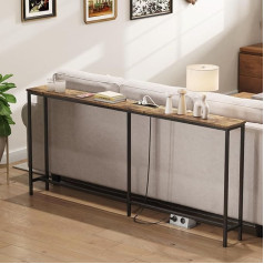 Lifewit Консольный стол с зарядной станцией, 180 см тонкий диванный стол, боковой стол с USB-портами, консольные столы для гостиной, прихожей, спал