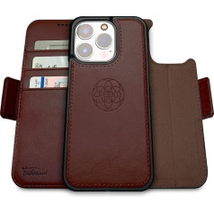 Dreem Fibonacci iPhone 14 Pro Wallet Case, 2-в-1 ударопрочный чехол MagSafe, съемная роскошная внешняя крышка из веганской кожи, защита карт RFID, кикстенд, для женщи