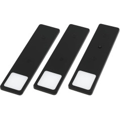 kalb Solid2 Комплект светодиодных подствольных светильников, черный, механический выключатель, 3 Вт (черный, комплект из 3 штук, теплый белый)