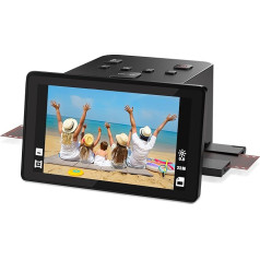 Цифровой сканер пленок и слайдов с большим 5-дюймовым ЖК-дисплеем, сканер негативов и слайдов для оцифровки, преобразование 135, 126 KPK, 110 негат