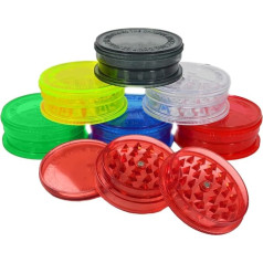 NCS35 Premium 3 Piece Plastic Salt and Spice Grinder 60mm Magnetic Shark Teeth Assorted Colors Portable Herb Disposable Reusable Durable Pocket Size