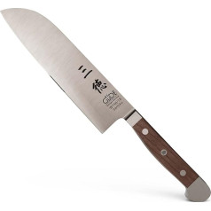 GÜDE Solingen Santoku Knife Forged 18 cm Walnut Wood Alpha Walnut Double Crotch Handmade Германия