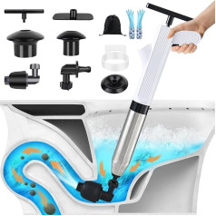 Aolawco Туалетный вантуз, обновленная туалетная разблокировка с барометром в реальном времени и 4 сменными головками, мощное средство для уда