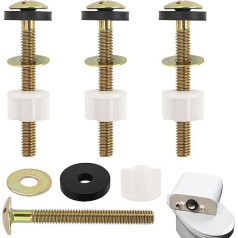 6 Stück WC-Sitz-Schrauben, universalelle Karbonstahl-beschichtete WC-Deckelbeschläge und Befestigungen, WC-Blindloch-Montageset für WC-Sitz-Scharnierschrauben, Ersatzteile