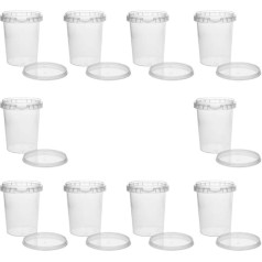 10 x Пластиковые банки с крышкой 520 мл BPA Free Food Safe Включает 1 совок