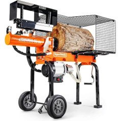 SuperHandy Electric Log Splitter Portable 16 Ton 500 mm Log Length 2-Stage 10GPM Hydraulic Gear Pump 1500 Watt Motor Horizontal Full Beam Steel Wedge Firewood Splitting Forestry Harvest