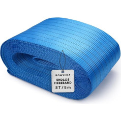 Dawnerz Continuous Lifting Strap 8000 kg Direct WLL 8 m - Single Layer Lifting Sling - Heavy Duty Lifting Belt Made of Polyester