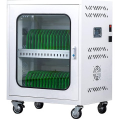 SMRHBWXS Мобильная зарядная тележка на 30 слотов - безопасное хранение для Chromebooks, ноутбуков и Kindle - идеально подходит для классных комнат