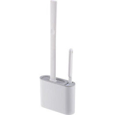 RUVOO Туалетная щетка Держатель туалетной щетки, Туалетная щетка и держатель для ванной комнаты с длинной, длинной пластиковой ручкой и мягк