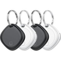 Smart Tracker Tag Pack of 4, Key Finder Compatible with Apple Find My App (iOS Only), IP67 Waterproof, Replaceable Battery, Bluetooth Key Finder for Luggage/Bags/Suitcase/Wallet