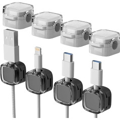 KEWAYO 8 Stück Kabelclips, magnetischer Kabel-Organizer, Kabel-Organizer mit selbstklebenden Kabeln, für Haus, Büro (schwarz + weiß)