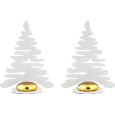 Alessi Набор из двух держателей для карточек из стали, окрашенной эпоксидной смолой, белый с фарфоровым магнитом и смолой