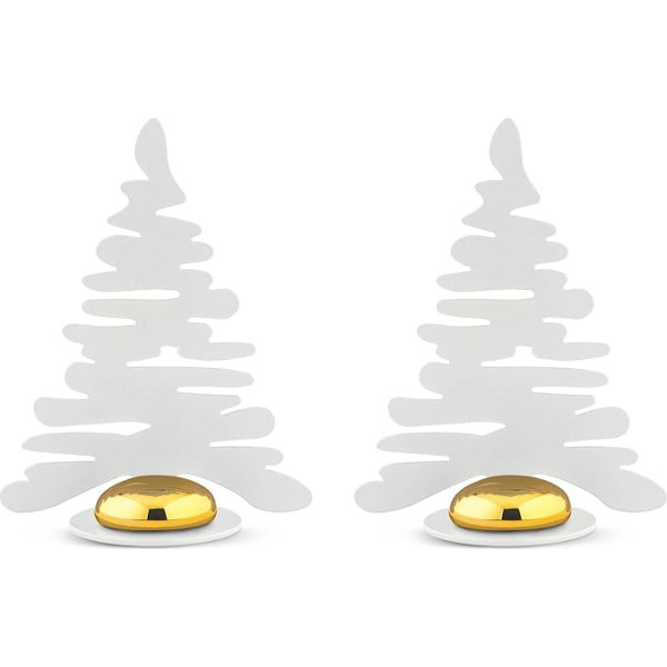 Alessi Набор из двух держателей для карточек из стали, окрашенной эпоксидной смолой, белый с фарфоровым магнитом и смолой