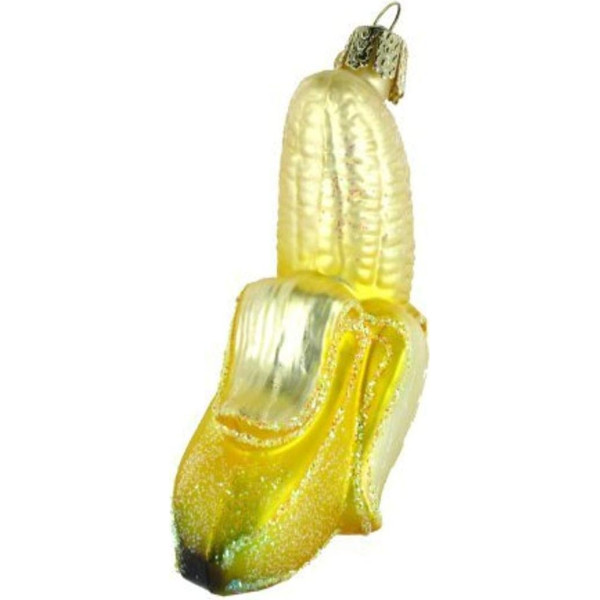 Рождественское украшение из выдувного стекла Old World Christmas Peeled Banana