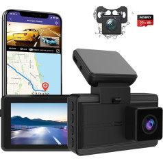Bebinca Dash Cam Car 4K Front Rear с WiFi, GPS, App, WDR Night Vision, 170° Wide Angle, G-Sensor, Parking Monitor, Loop Recording, Emergency Lock, Motion Sensor, Headlight Warning (Dual)