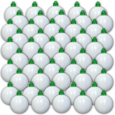 Набор для украшения елки Treemendous Ornament Decorator, пустые белые украшения-шарики, совместимые с декораторами для елок и подарочных коробок (50 шт.)